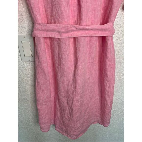 J. McLaughlin Melinda Linen Shirtdress in Begonia Pink Size XS - Picture 10 of 12